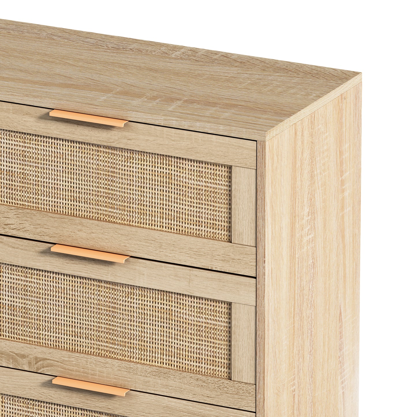 Tero 6 Drawers Rattan Cabinet - Natural