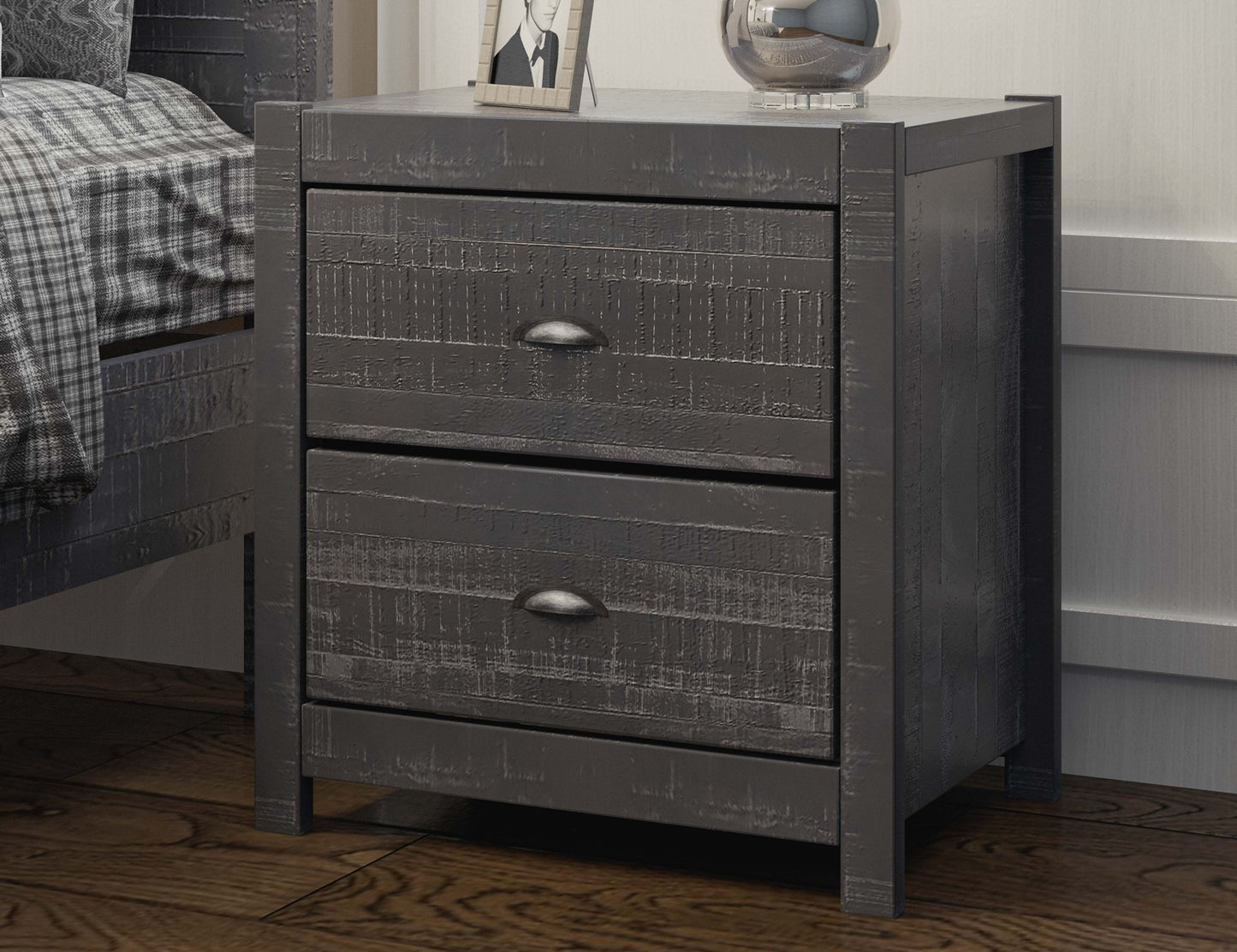 Yeti Solid wood Nightstand - Grey