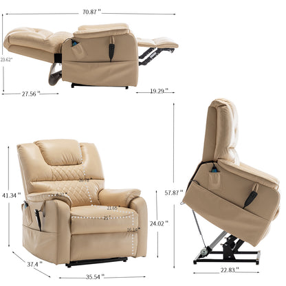 Eriga Power Lift Recliner Chair (180 degree lying flat) - Beige