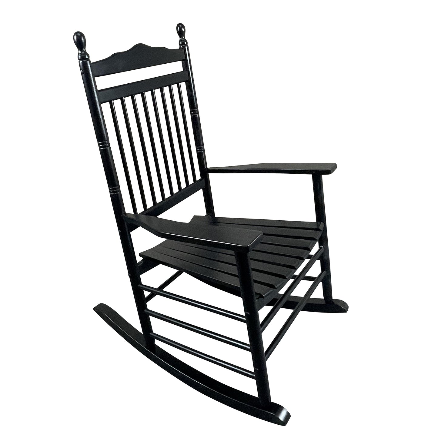 Lupe III Wooden Porch Rocker Chair - Black