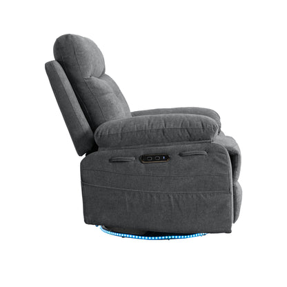 Aspen Power Recliner Glider Chair With Bluetooth Speaker - Dark Gray