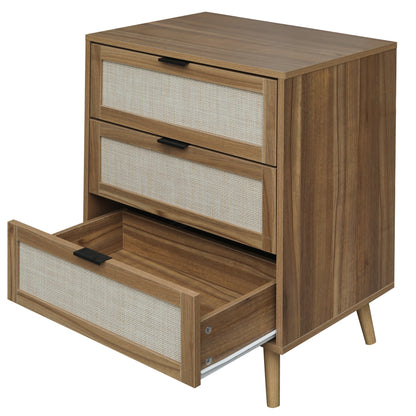 Kooboo 3 Drawer Nightstand End Table - Walnut