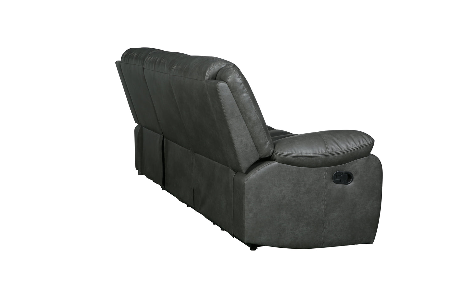 Noor Leather-Air Reclining Loveseat - Gray