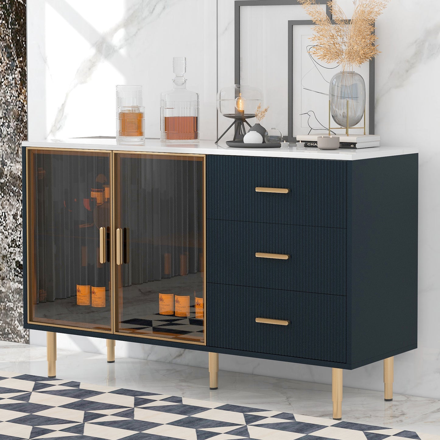 Finch Sideboard Buffet - Navy Blue