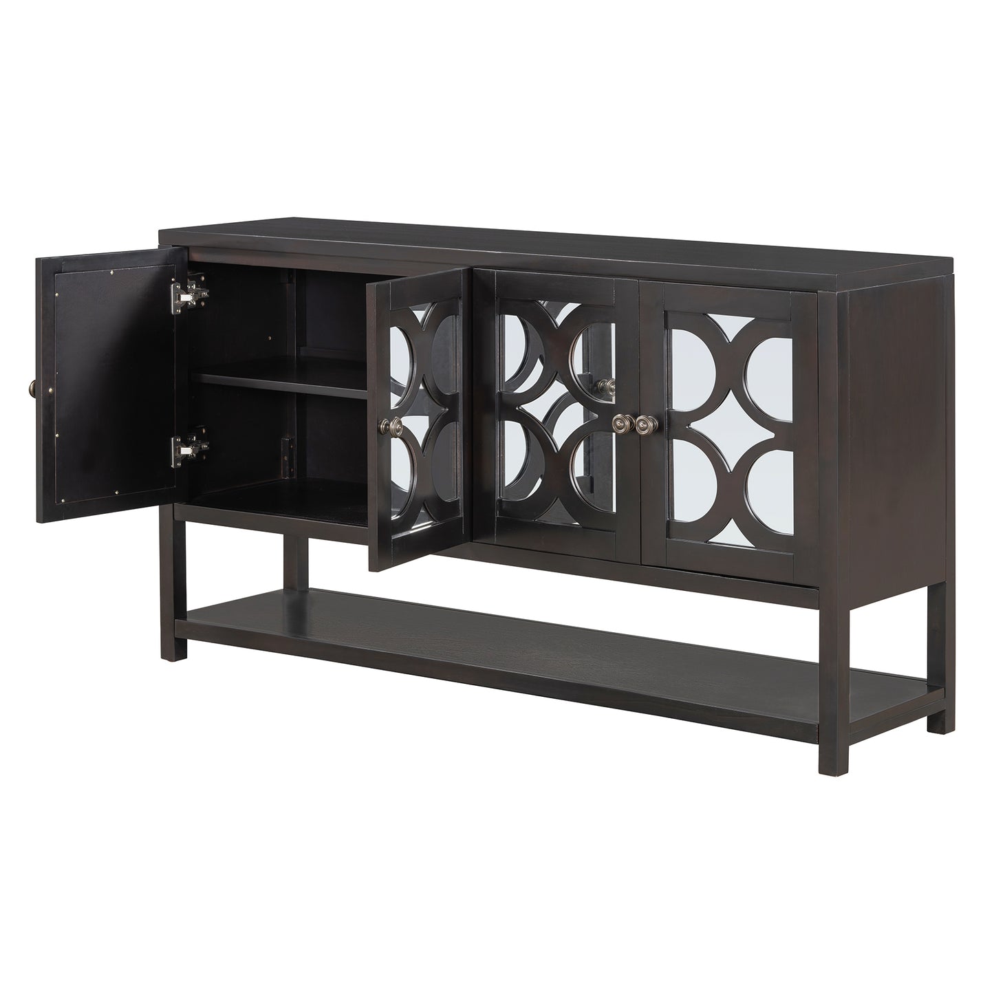 Stasia Sideboard Buffet with Mirrored Doors - Espresso