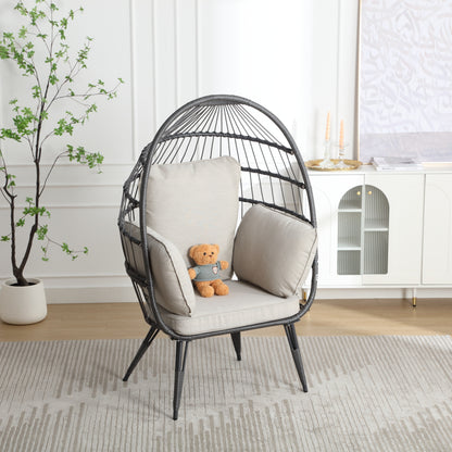 Mora Egg Wicker Outdoor Indoor Basket Chair - Beige