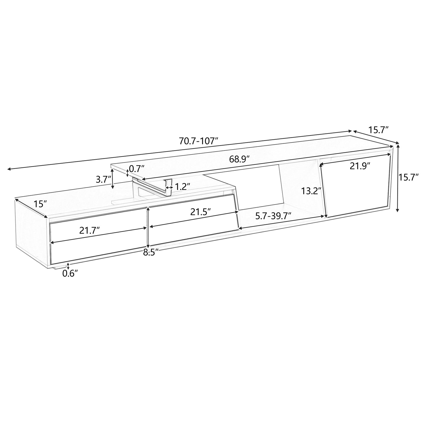 Taylor Extendable TV Stand - White