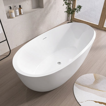 Mody 59" Acrylic Freestanding  Soaking Bathtub - Gloss White