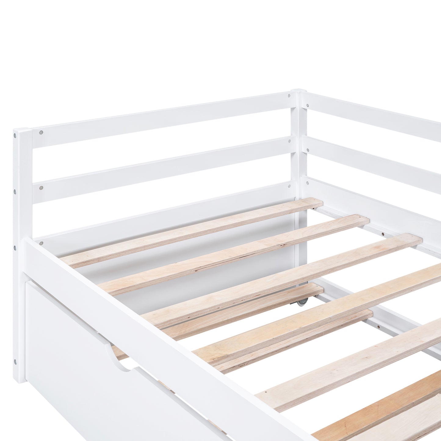 Zim Twin Size Daybed with Twin Size Trundle - White