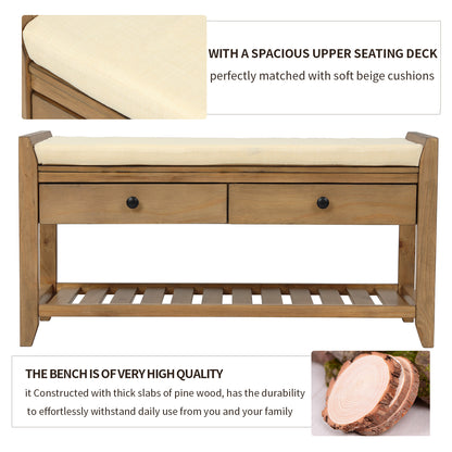 Modular Entryway Storage Bench - Old Pine