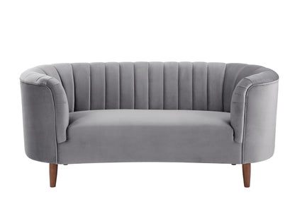 Millephri Velvet Loveseat - Gray