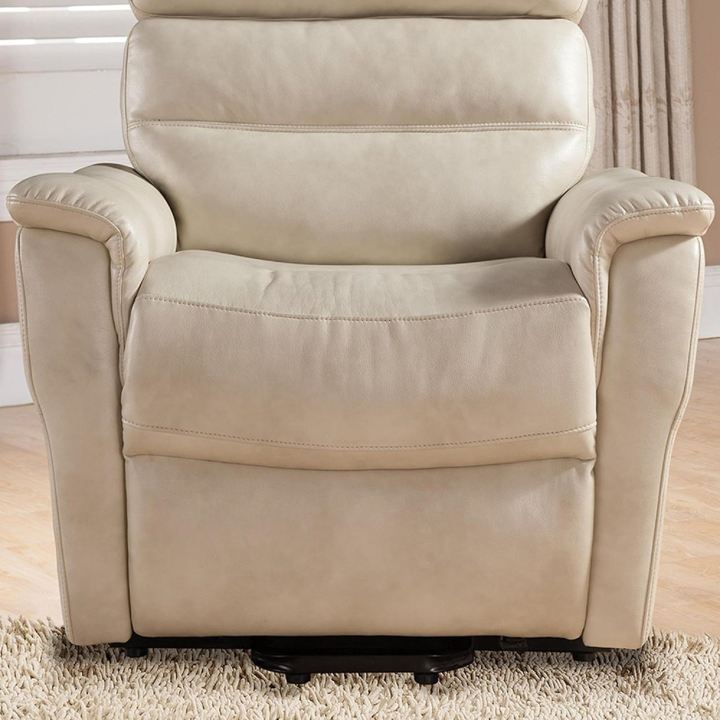 Zander Faux Leather Upholstered Power Reclining Chair - Cream