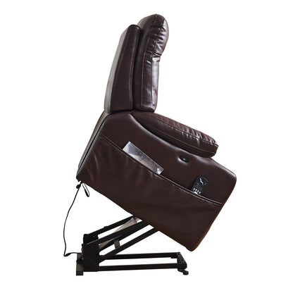 Cove Large size Electric Power Lift Recliner Chair with Massage and Heat - Brown