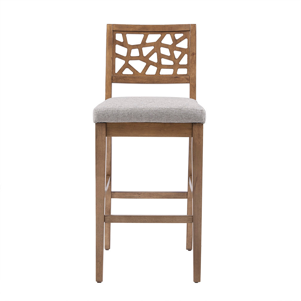 Crackle Counter Stool- Light Gray