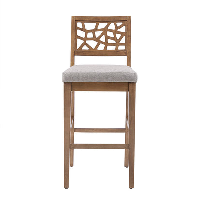 Crackle Counter Stool- Light Gray