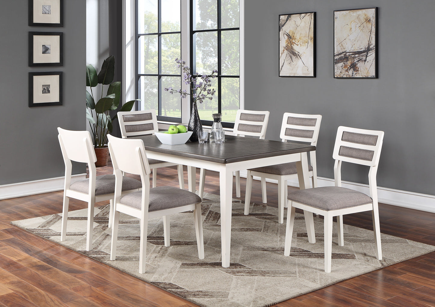 Carlson Dining Chair (Set of 2) - White+Gray