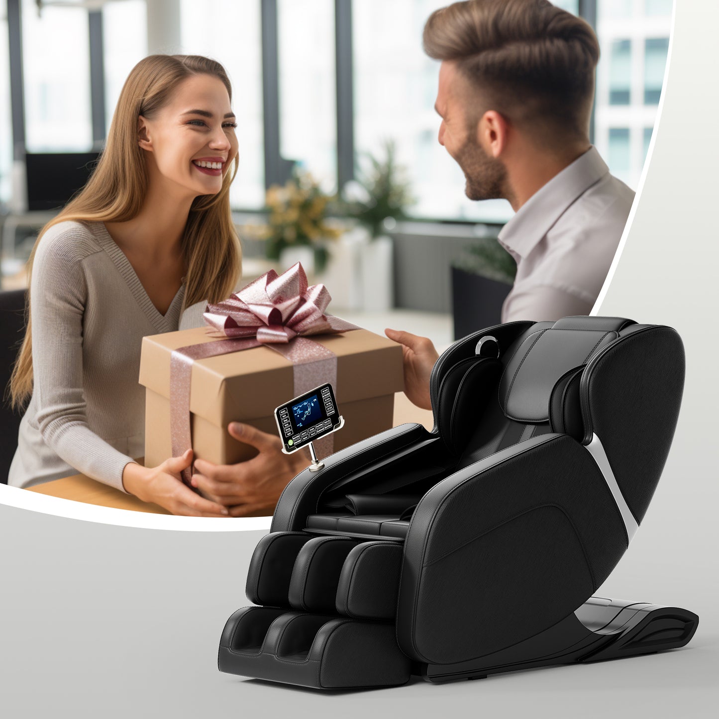 Elysia Zero Gravity Full Body Massage Chair with LCD Touch Screen - Black