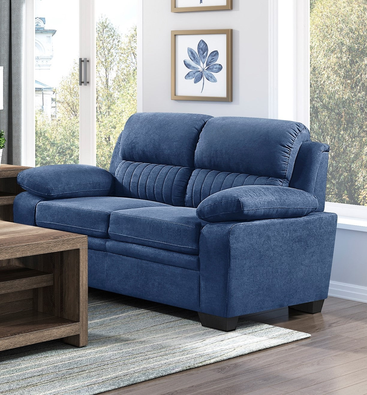 Anika Fabric Loveseat - Blue