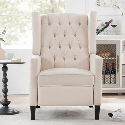 Nix Wide Manual Wing Chair Recliner - Beige