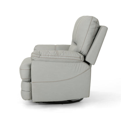 Vega Faux Leather Power Swivel Recliner Chair - Light Gray