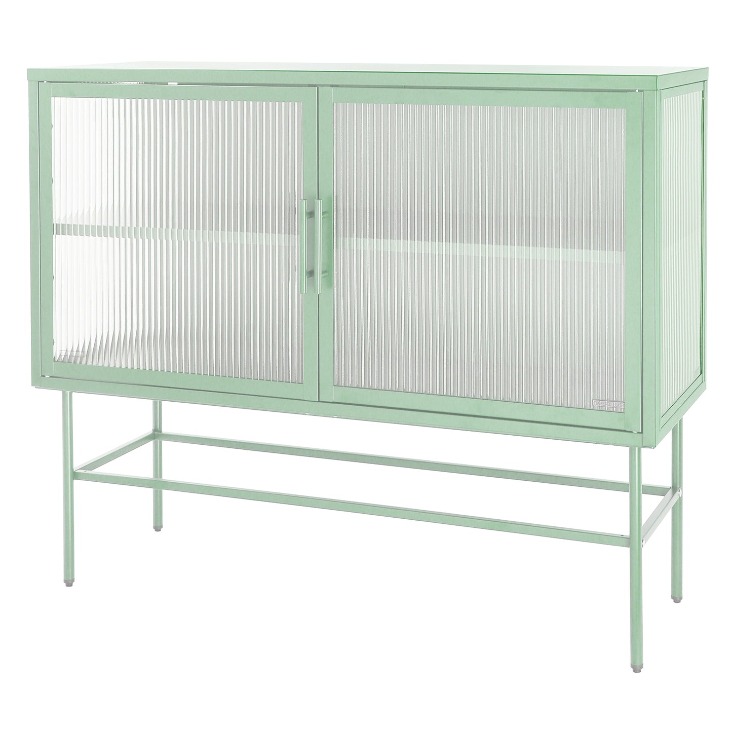 Pratt II Double Door Tempered Glass Sideboard - Mint Green