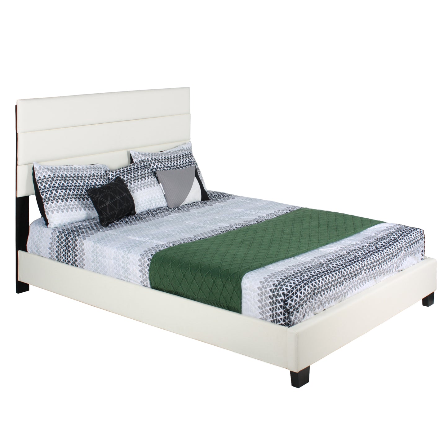 Go Green Woods Napoli Faux Leather Upholstered Platform Bed Full