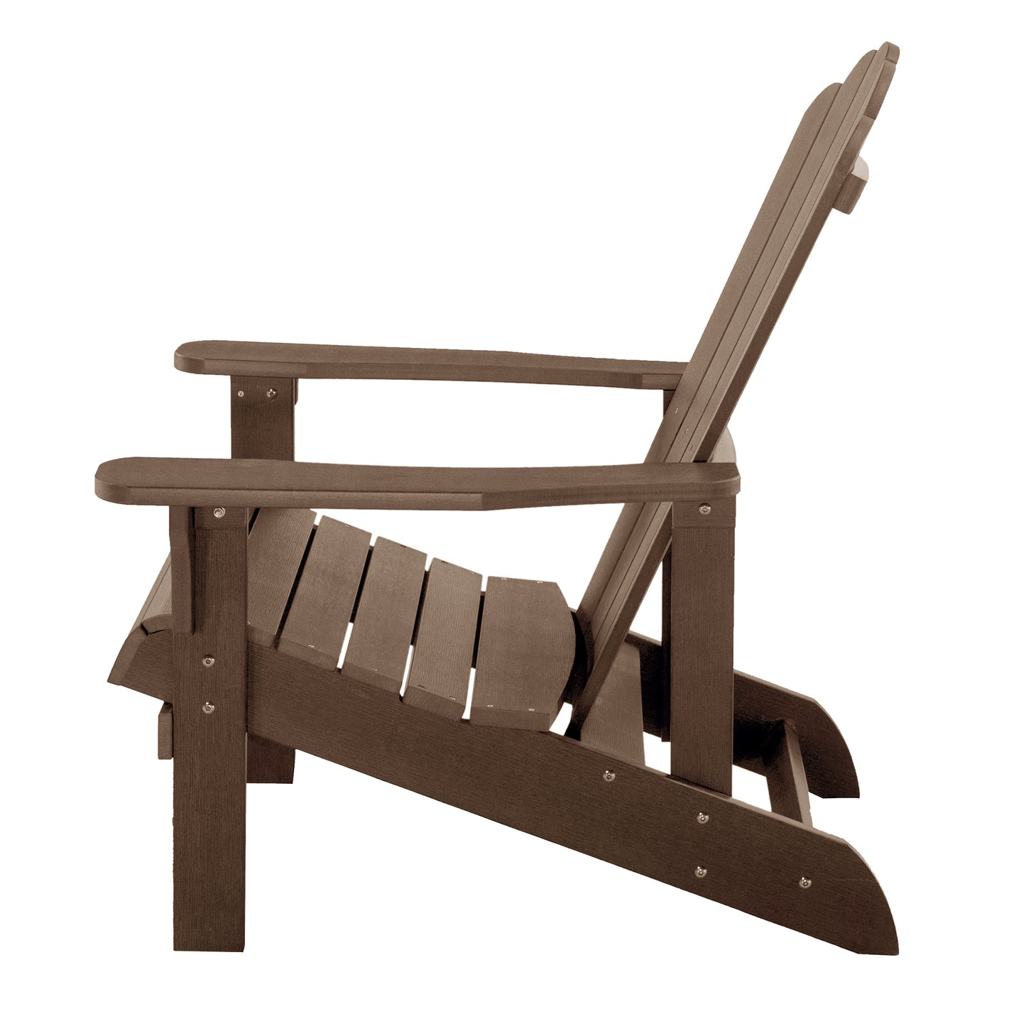 Key West Outdoor Plastic Wood Adirondack Chair - Brown