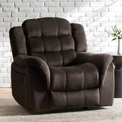 Wise Plush Fabric Glider Recliner Chair - Brown