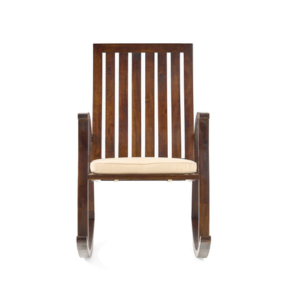 Nelson Acacia Wood Rocking Chair with Cushion - Brown