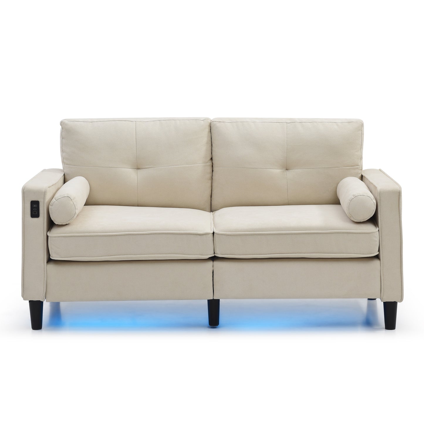 Loveseat Couch with LED Lights - Beige