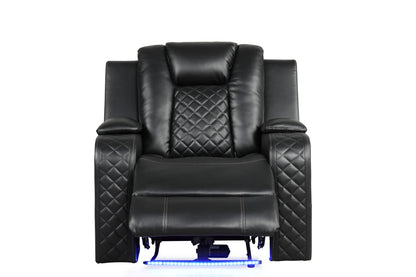 Benz Faux Leather Power Recliner Chair - Black