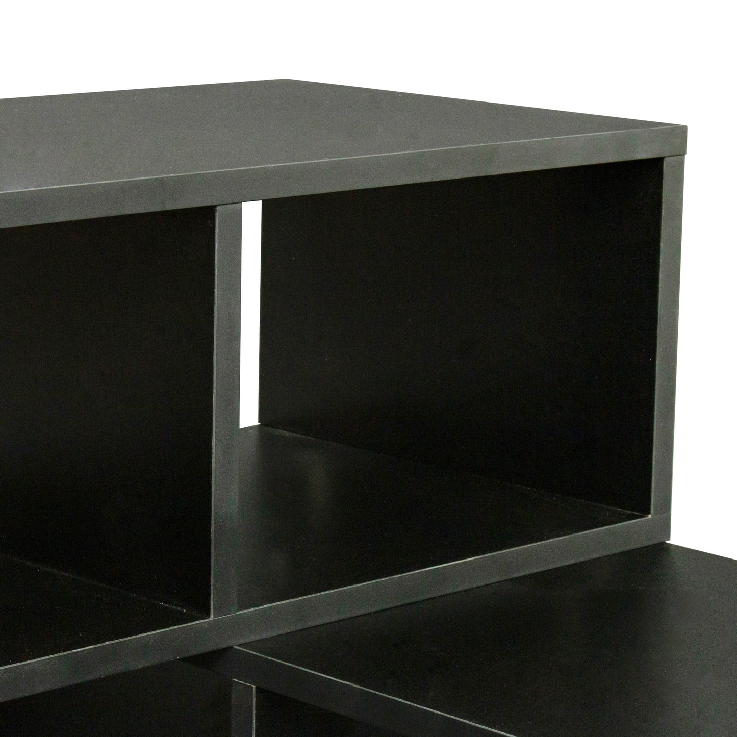 Alpha Double L-Shaped TV Stand - Black