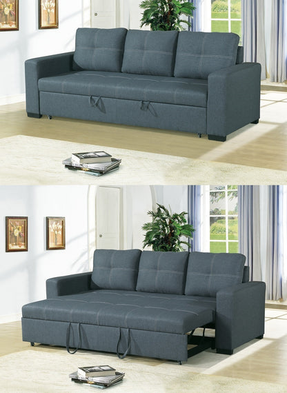 Viera Sofa w Pull out Bed Convertible - Blue+Grey