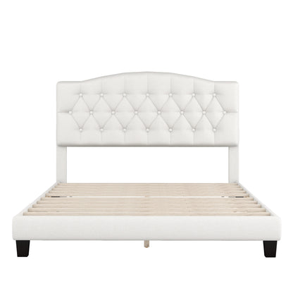 Domoni Queen Size Platform Bed Frame - Beige