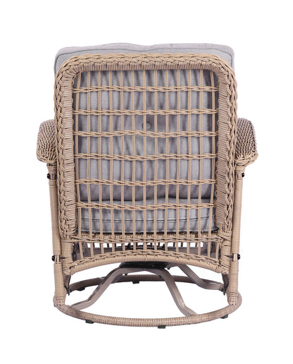 Vern 3 Pieces Outdoor Wicker Swive Rocking Chair Set