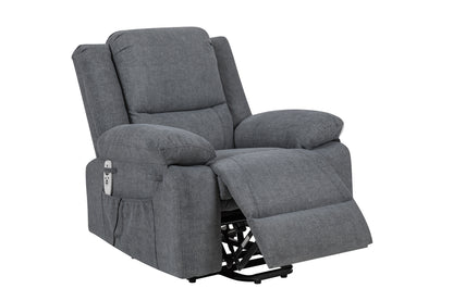 Solace Electric Power Recliner Chair with Massage and Heatin - Dark Grey