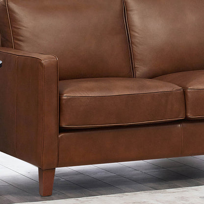 Ashby Leather Loveseat - Pecan