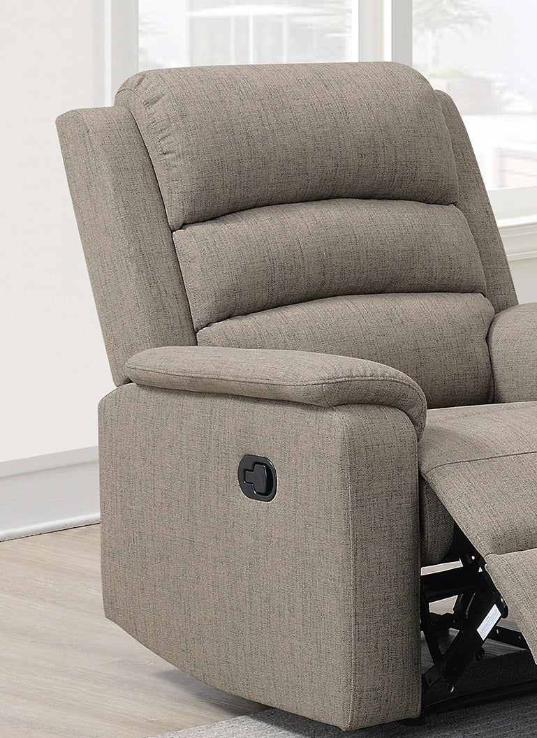 Burlap Fabric Motion Recliner - Light Brown