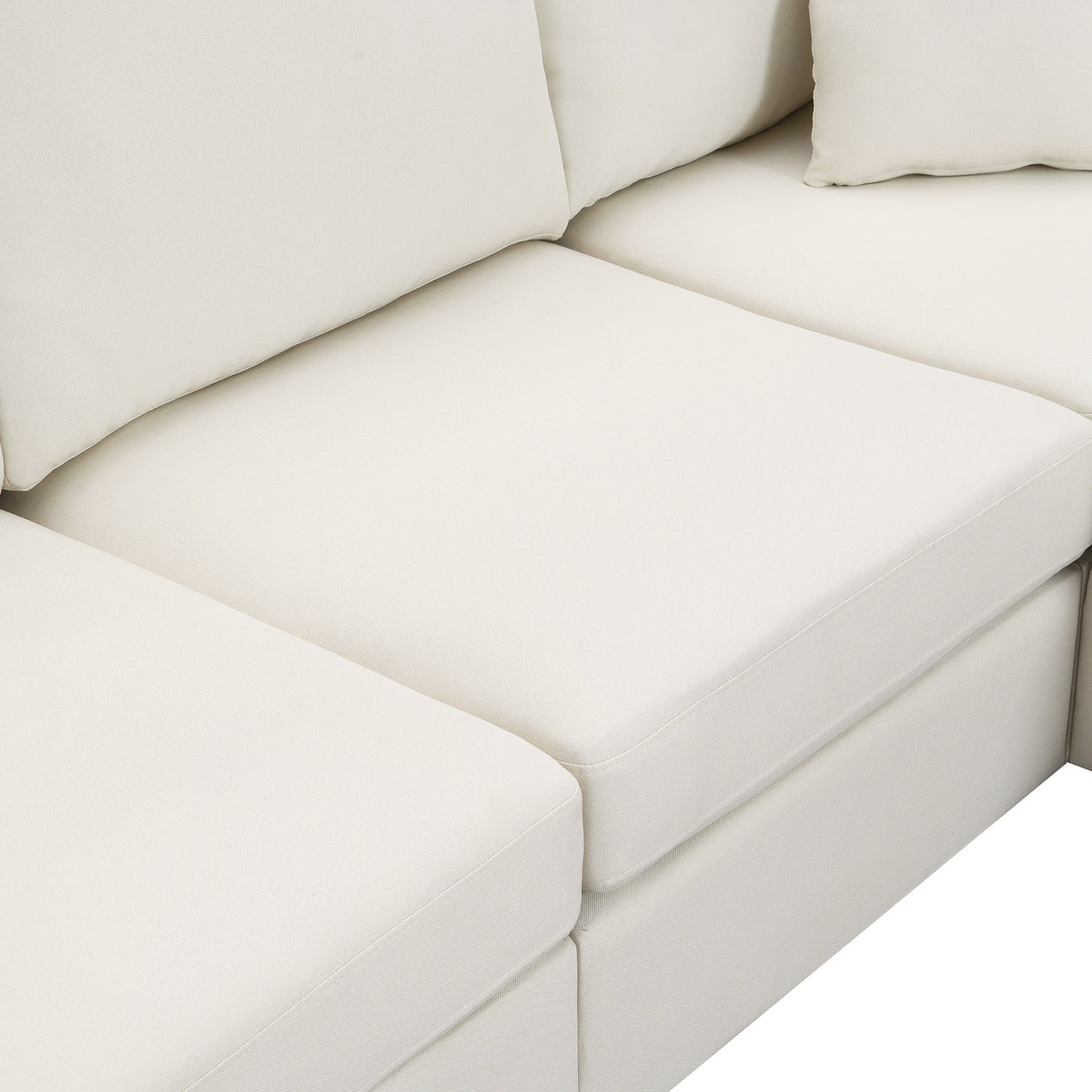 Aria 5-Seat Modular Sectional Set with Convertible Ottoman - Beige