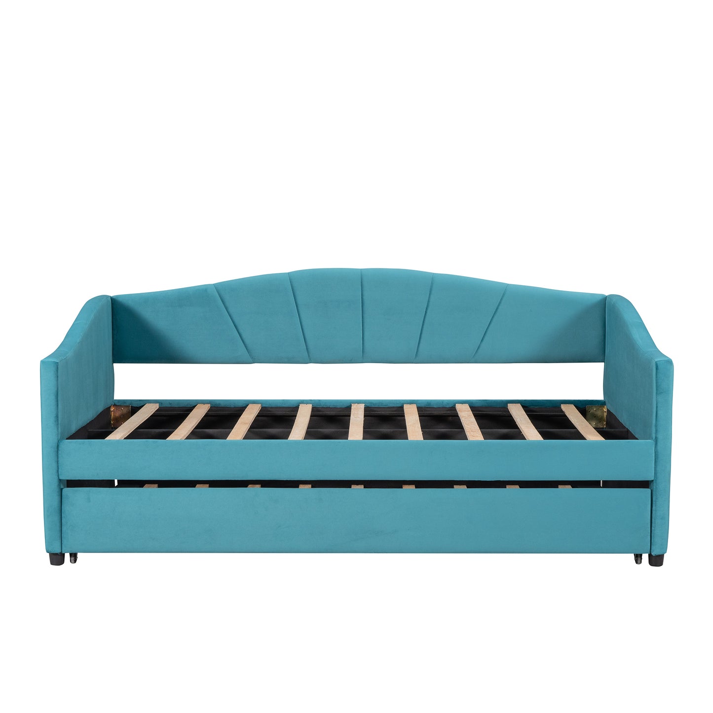 Travis Twin Size Upholstered Daybed with Trundle - Blue