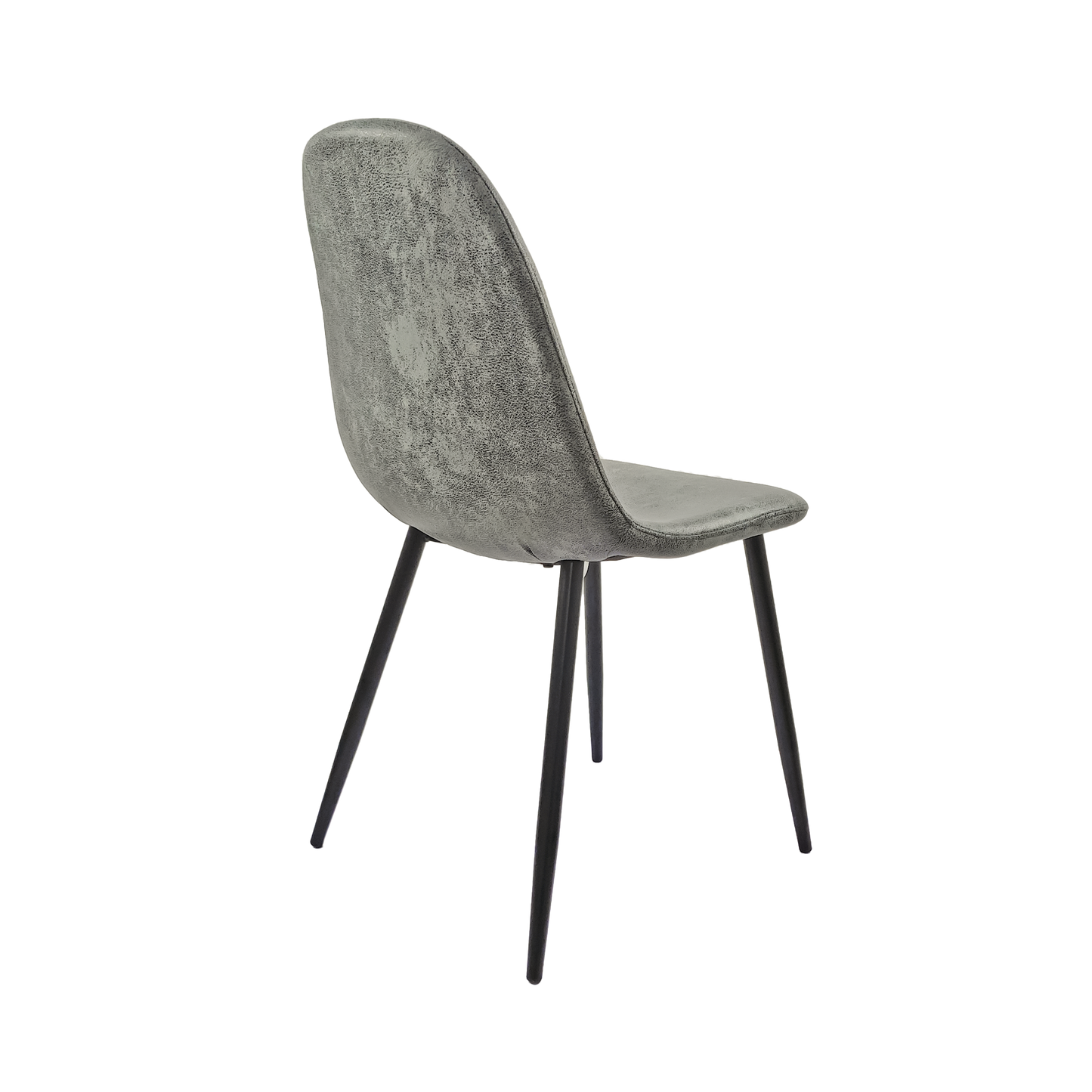 Ona II Suedette Dining Chairs with Black Metal Leg (Set of 2) - Gray