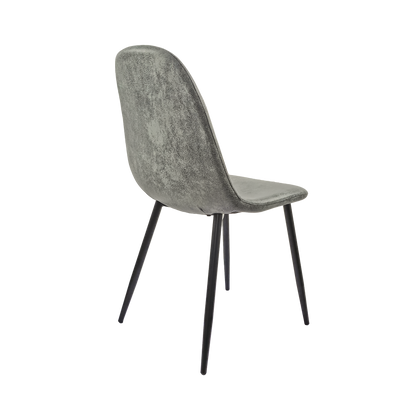 Ona II Suedette Dining Chairs with Black Metal Leg (Set of 2) - Gray