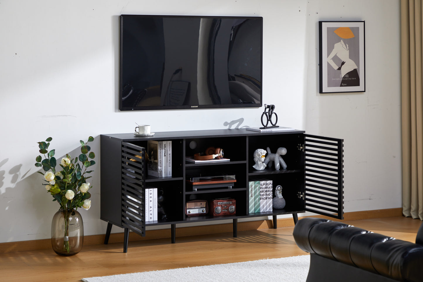 Neo Modern TV Cabinet Entertainment - Black