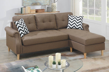 Carmen Corner Reversible Sectional Sofa - Light Coffee