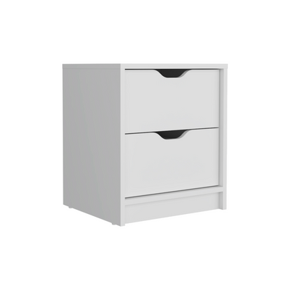 Basilea 2 Drawers Nightstand - White