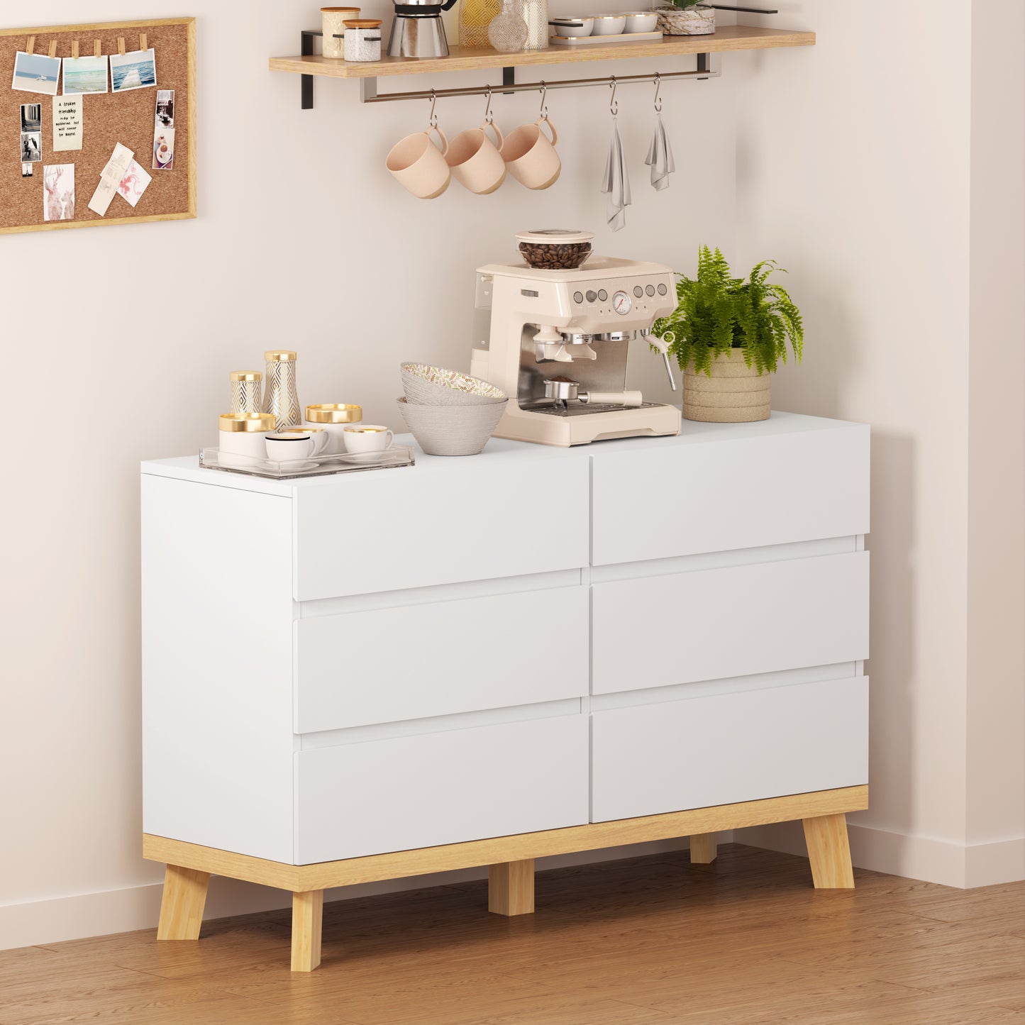 Nao 6-Drawers Storage Cabinet - White