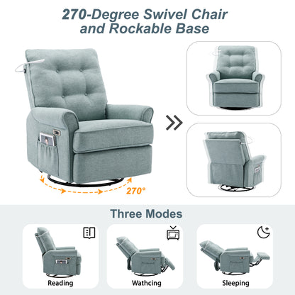 Vo 270 Degree Swivel Recliner Chairs - Green