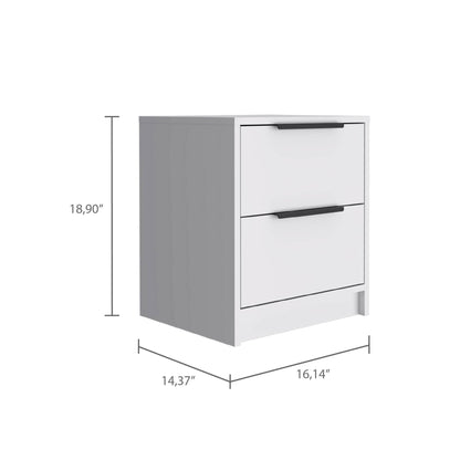 Kaia Nightstand Metal Handle - White