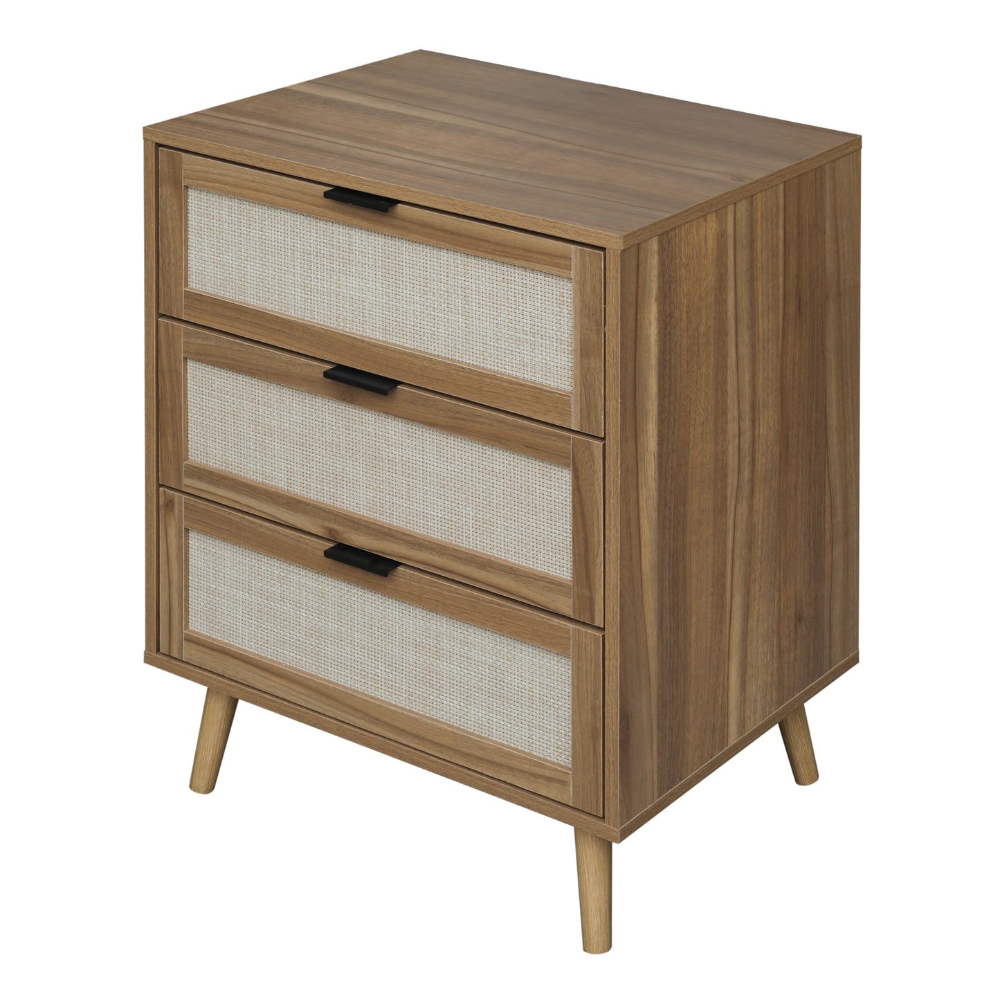 Kooboo 3 Drawer Nightstand End Table - Walnut