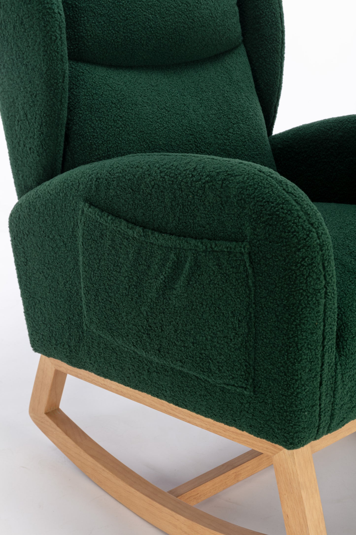 Nadia Teddy Fabric Rocking Chair - Green